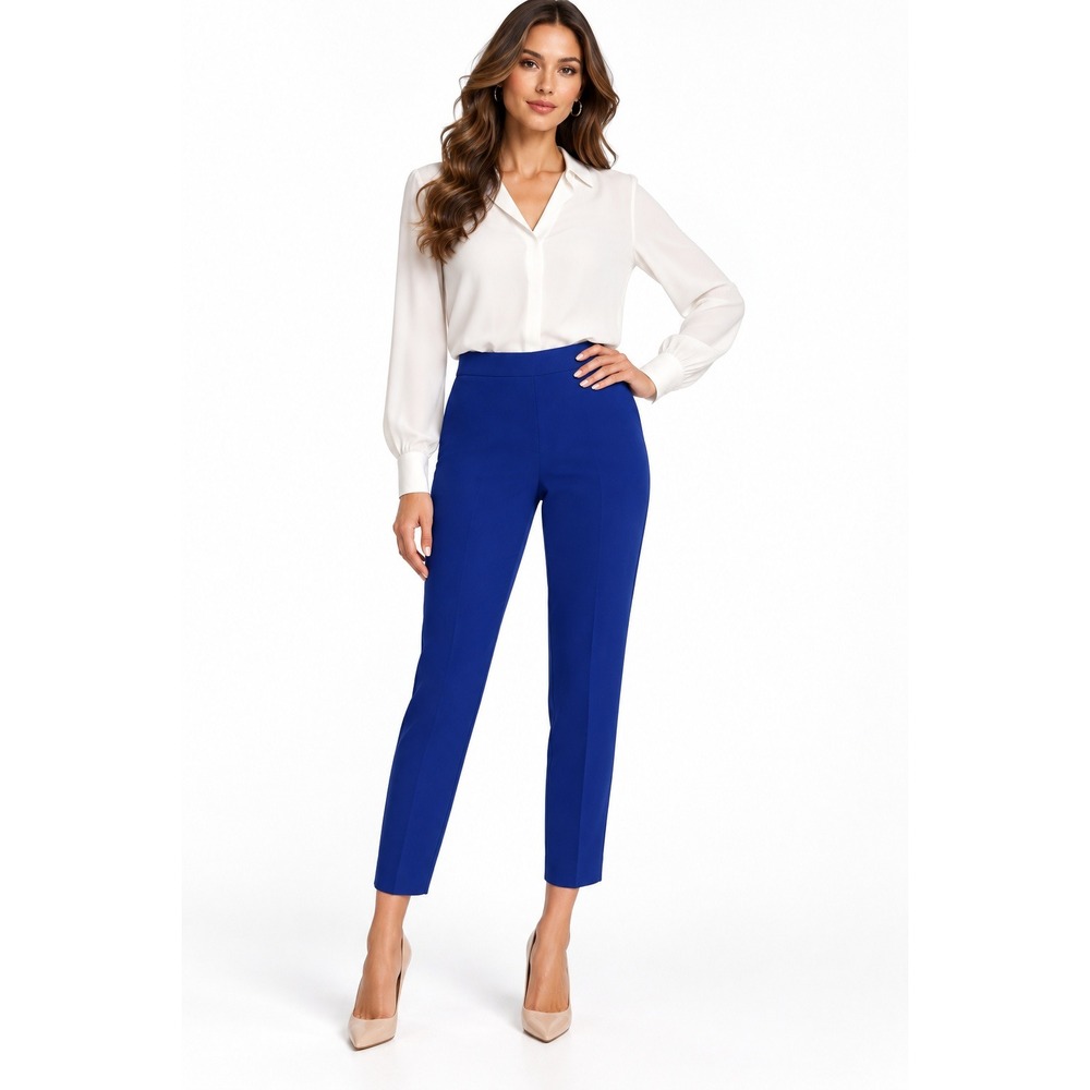 Theory Womens Royal Blue Crepe Pull On Slim Leg Ankle Trousers Size 2
